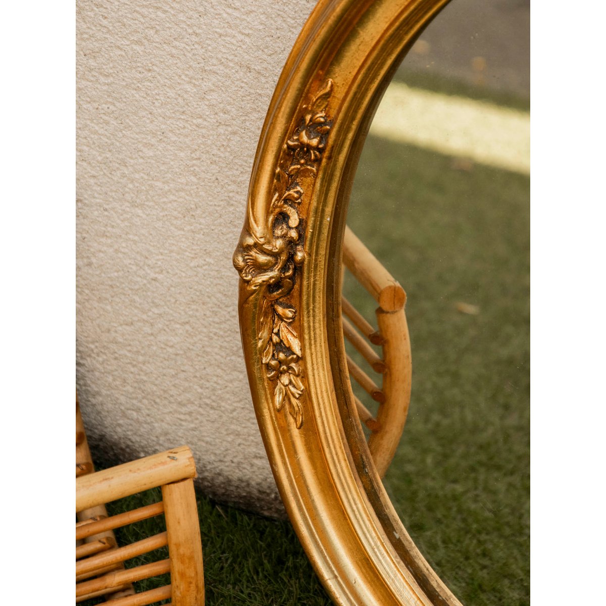 Miroir ovale vintage au charme authentique Georges N°1260 - Bon état doré, DEBONGOUT