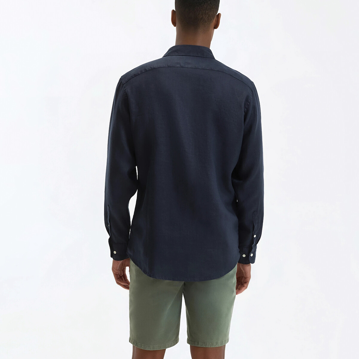 Chemise droite en lin, Signature, CARL bleu marine, LA REDOUTE COLLECTIONS