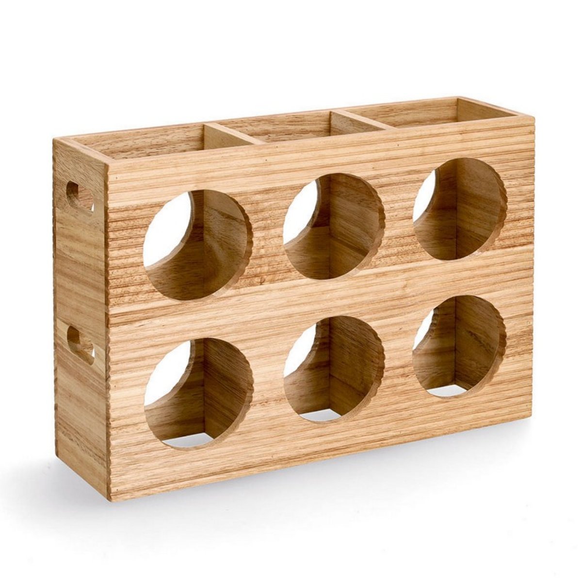 Range bouteilles de vin bois d'hévéa bois clair, ZELLER PRESENT