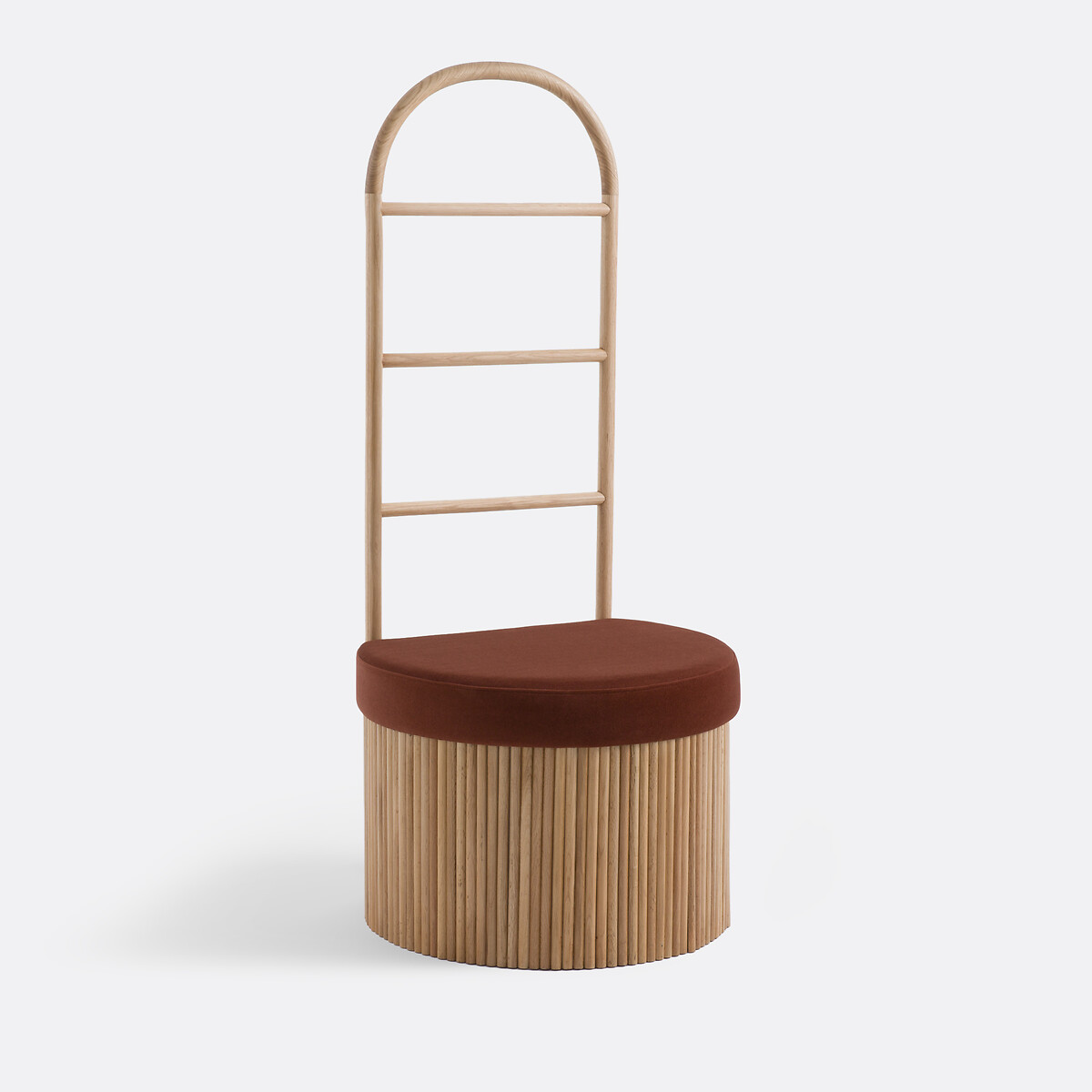 Valet avec coffre de rangement, Tindy plaqué chêne / terracotta, LA REDOUTE INTERIEURS
