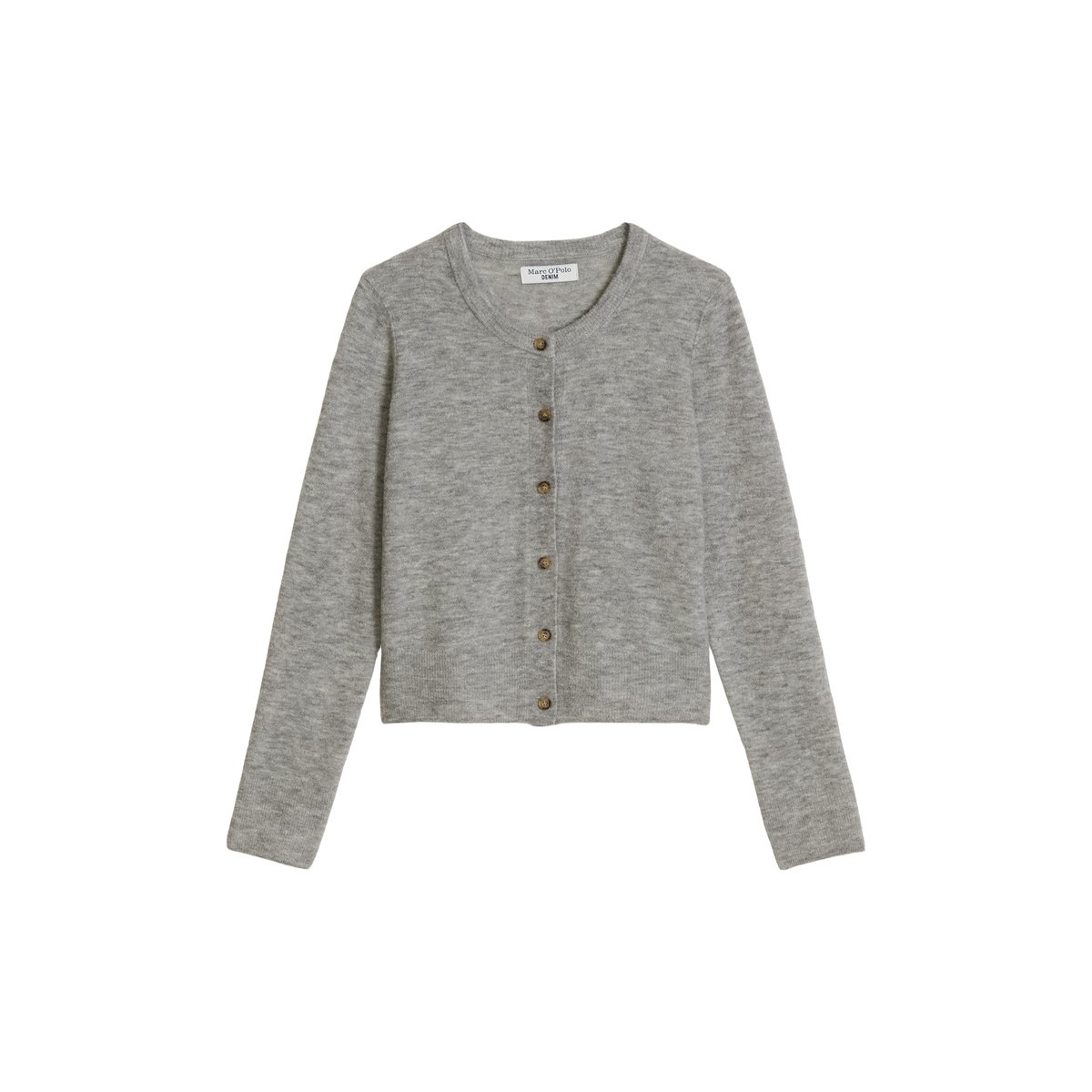 Cardigan coupe classique en fil bouclé gris, MARC O’POLO DENIM