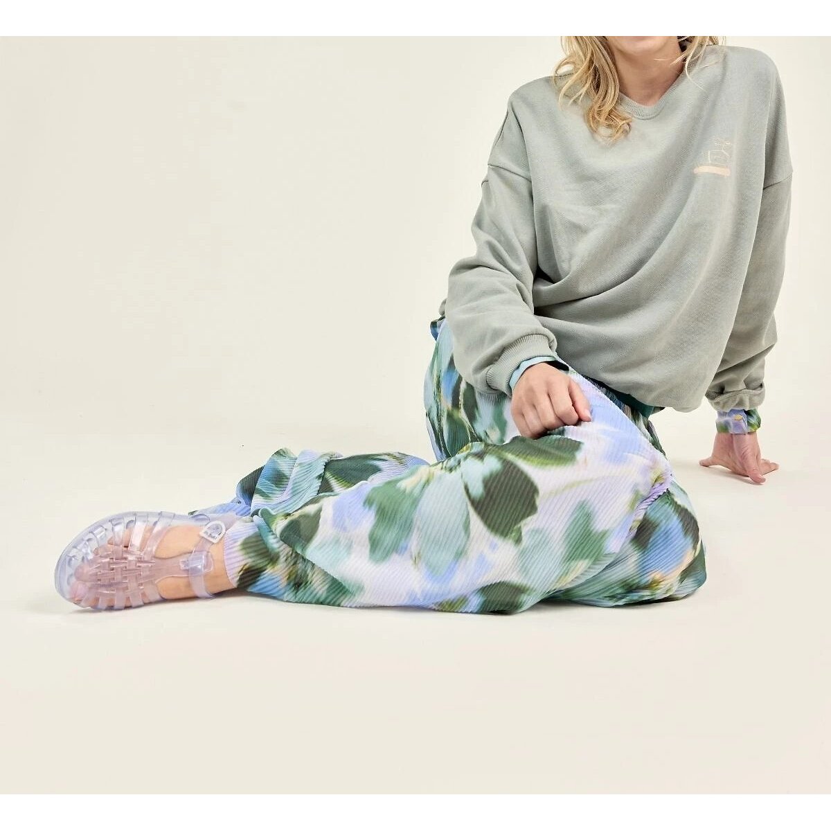 Sweat ample, SUNDAY gris vert, APACHES COLLECTIONS