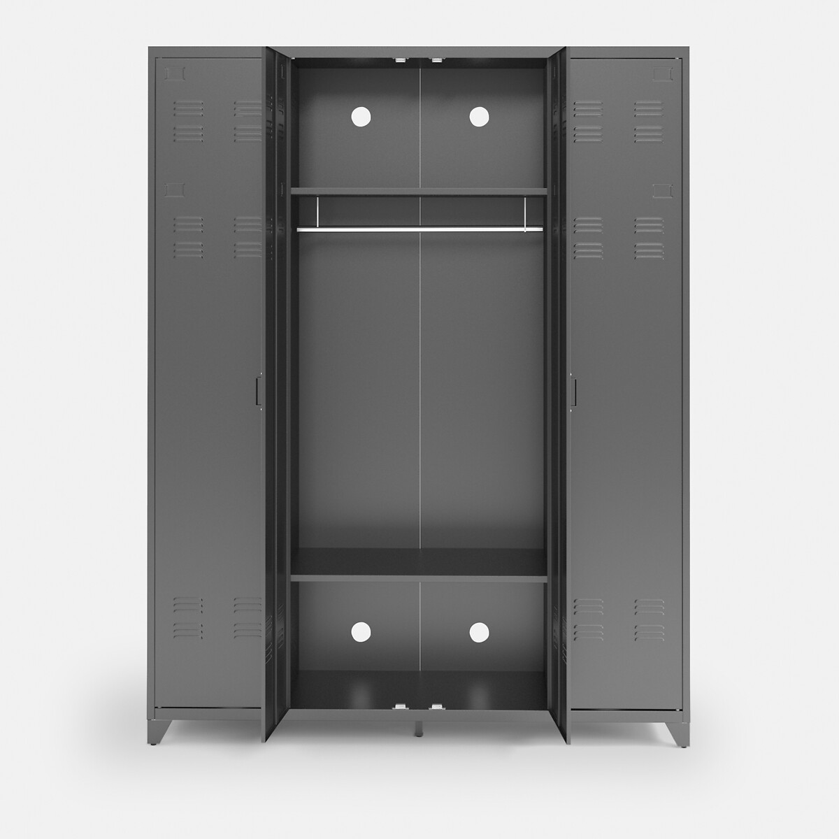 Armoire 4 portes en métal acier, Hiba gris, LA REDOUTE INTERIEURS