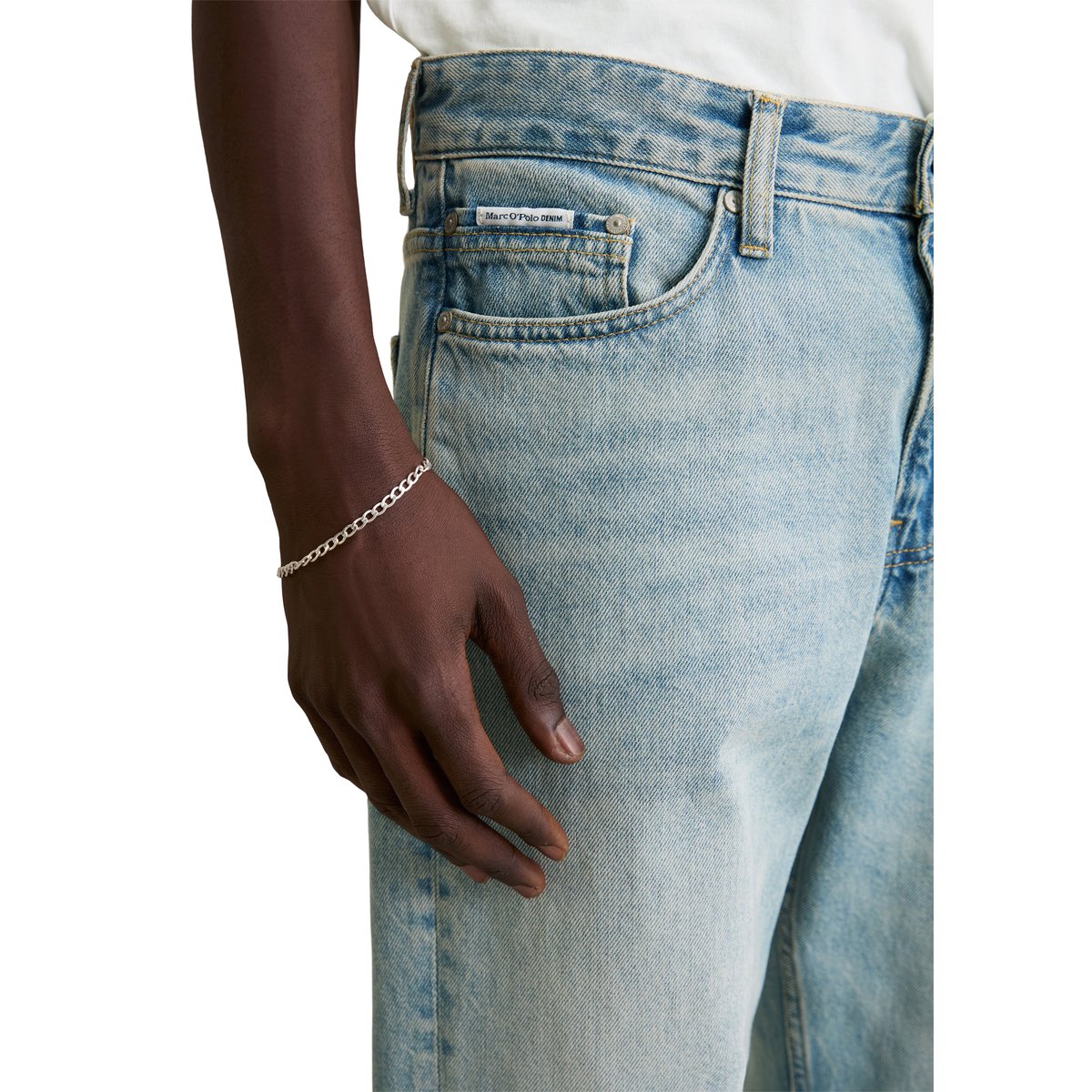 Jeans modèle Sverre droit en pur coton bio bleu clair, MARC O’POLO DENIM