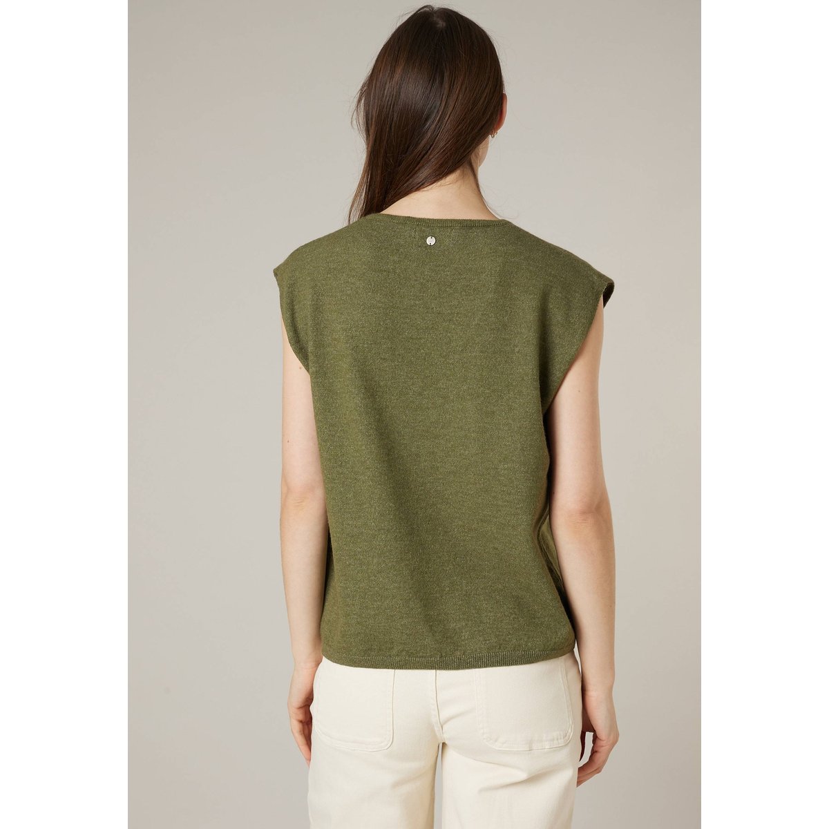 Pull sans manches femme MIRIA tilleul, DEELUXE