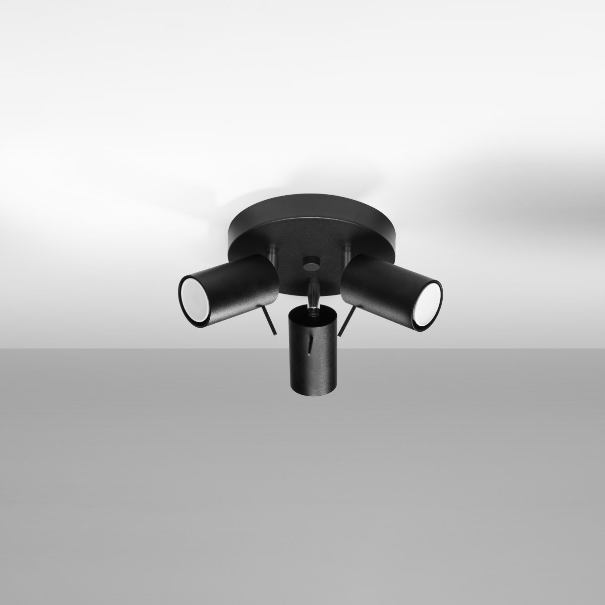 Plafonnier Acier Noir GU10 3 Ring noir, EDEN