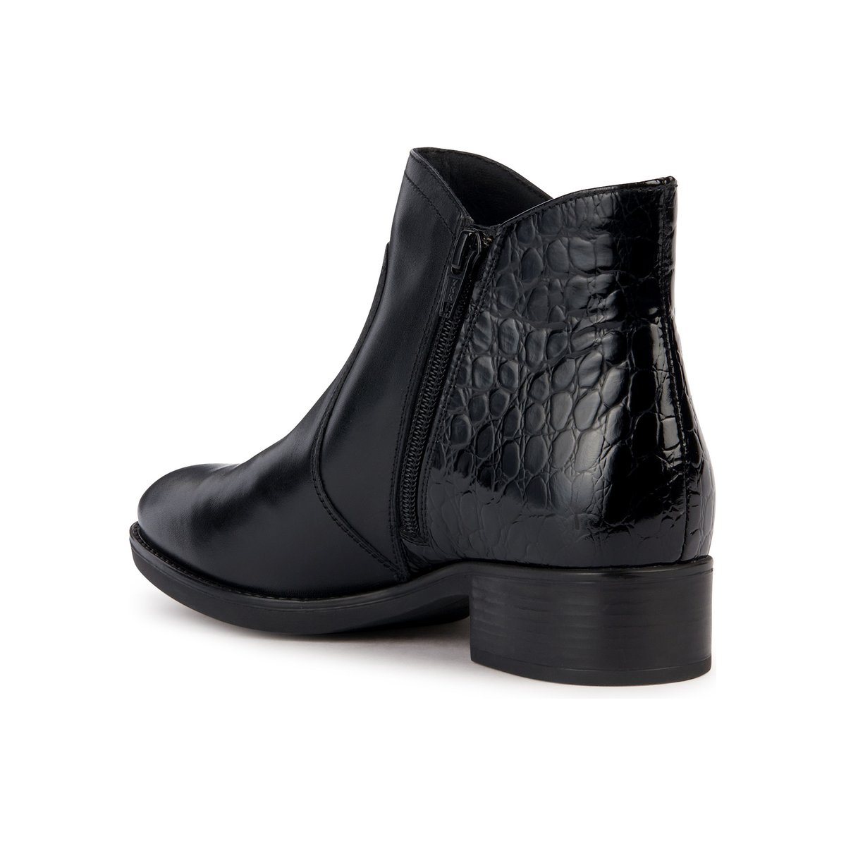 Bottines cuir respirantes zippées Felicity noir, GEOX