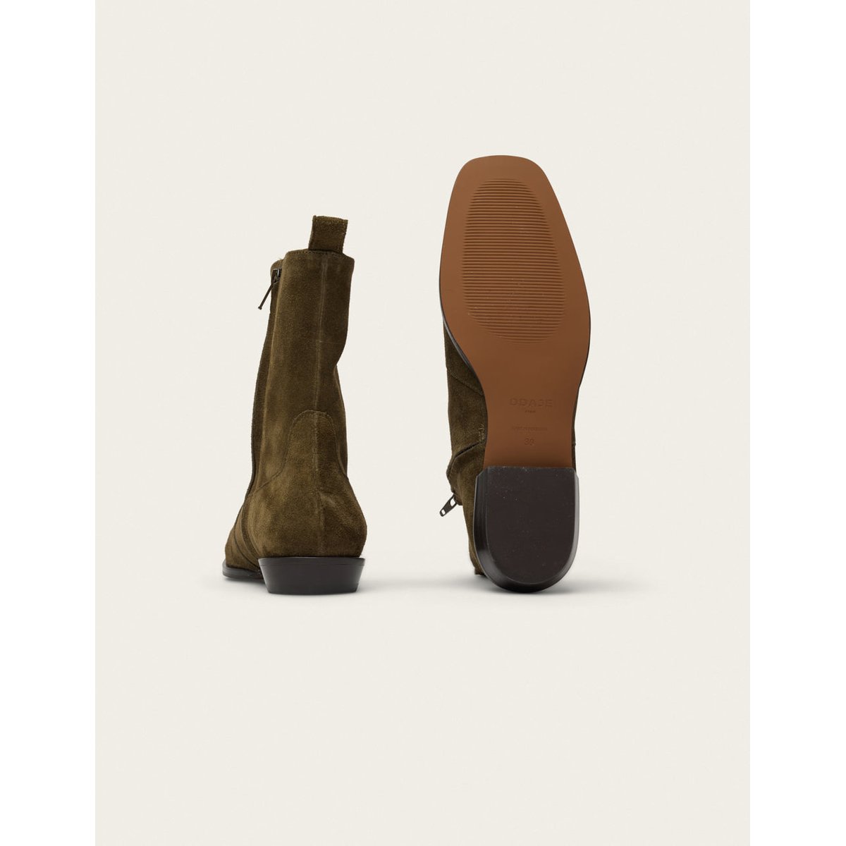 Bottines NAKA suède kaki, ODAJE