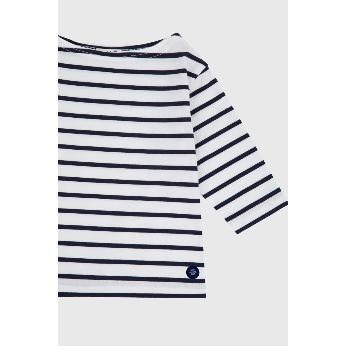 Marinière Beg Meil Kids - coton léger blanc/navire, ARMOR-LUX