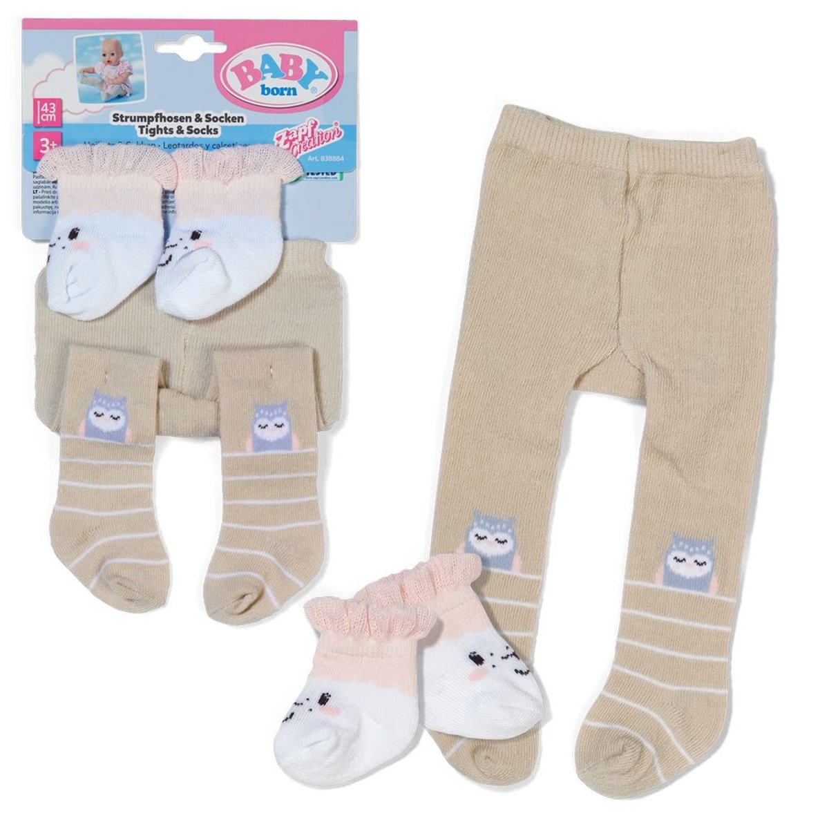 BABY born - Chaussettes et collants Moutons pour poupée de 43 cm multicolore, ZAPF CREATION