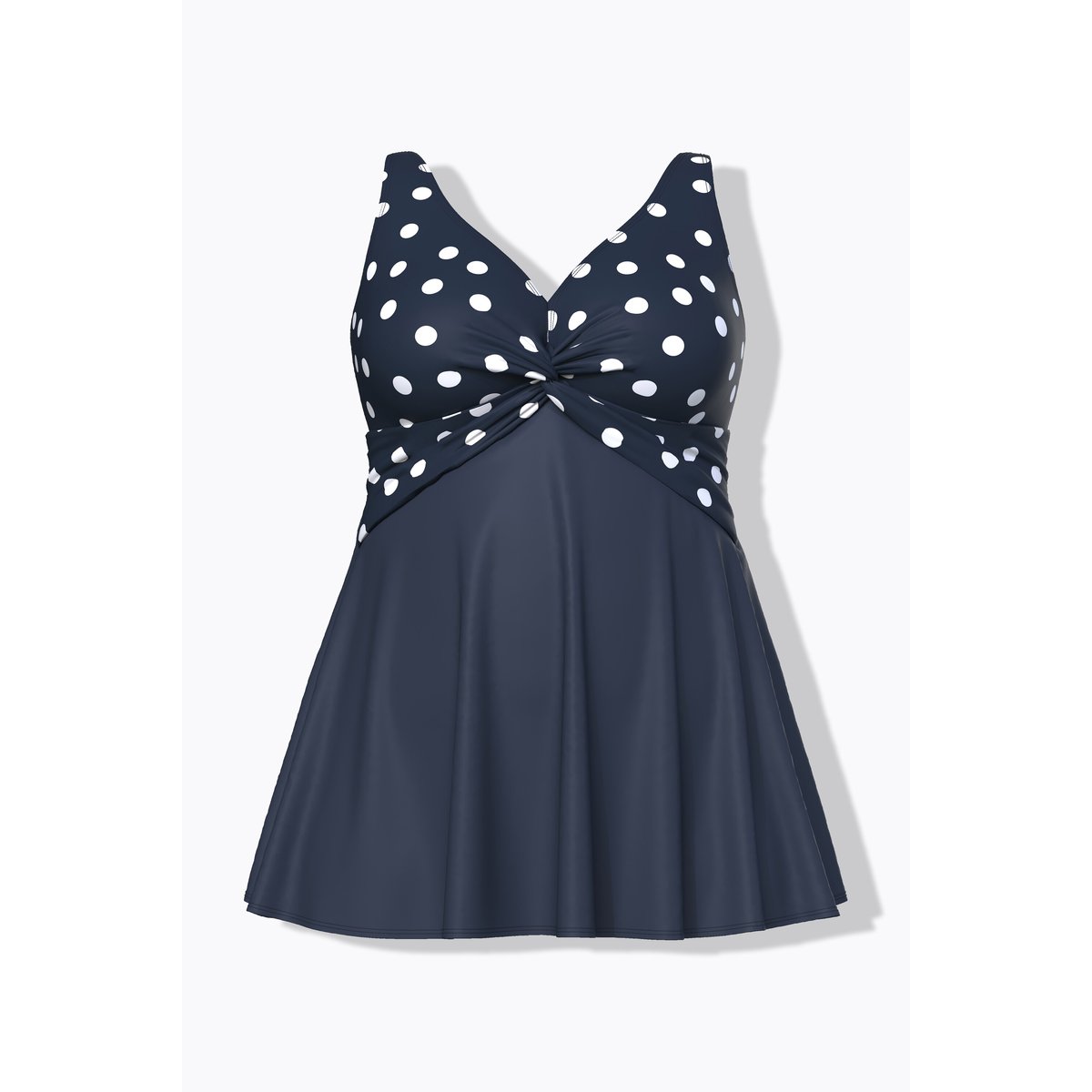 Robe de bain à pois, bonnets souples marine, ULLA POPKEN