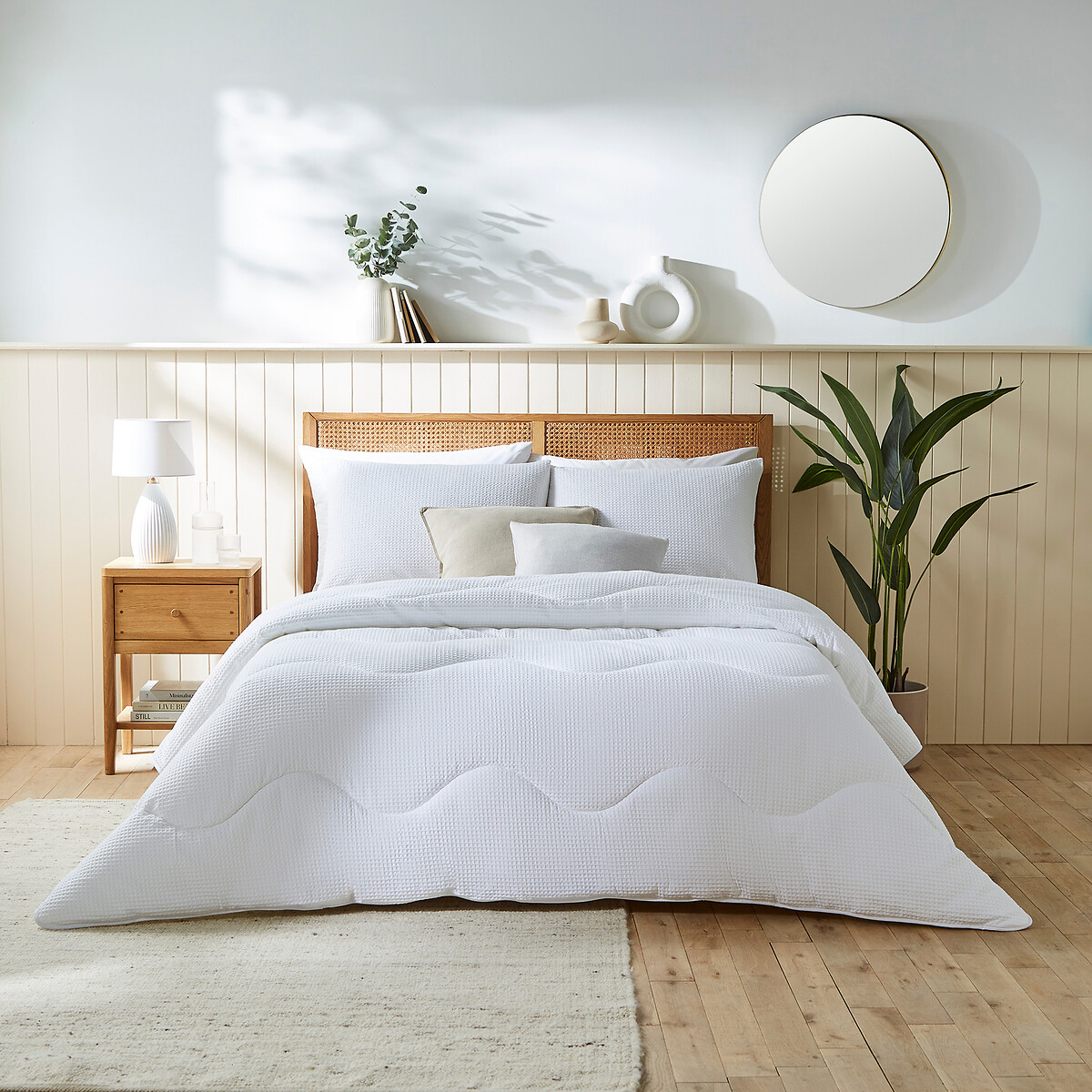 4.5 Tog Cotton Waffle Coverless Duvet white, NIGHT LARK