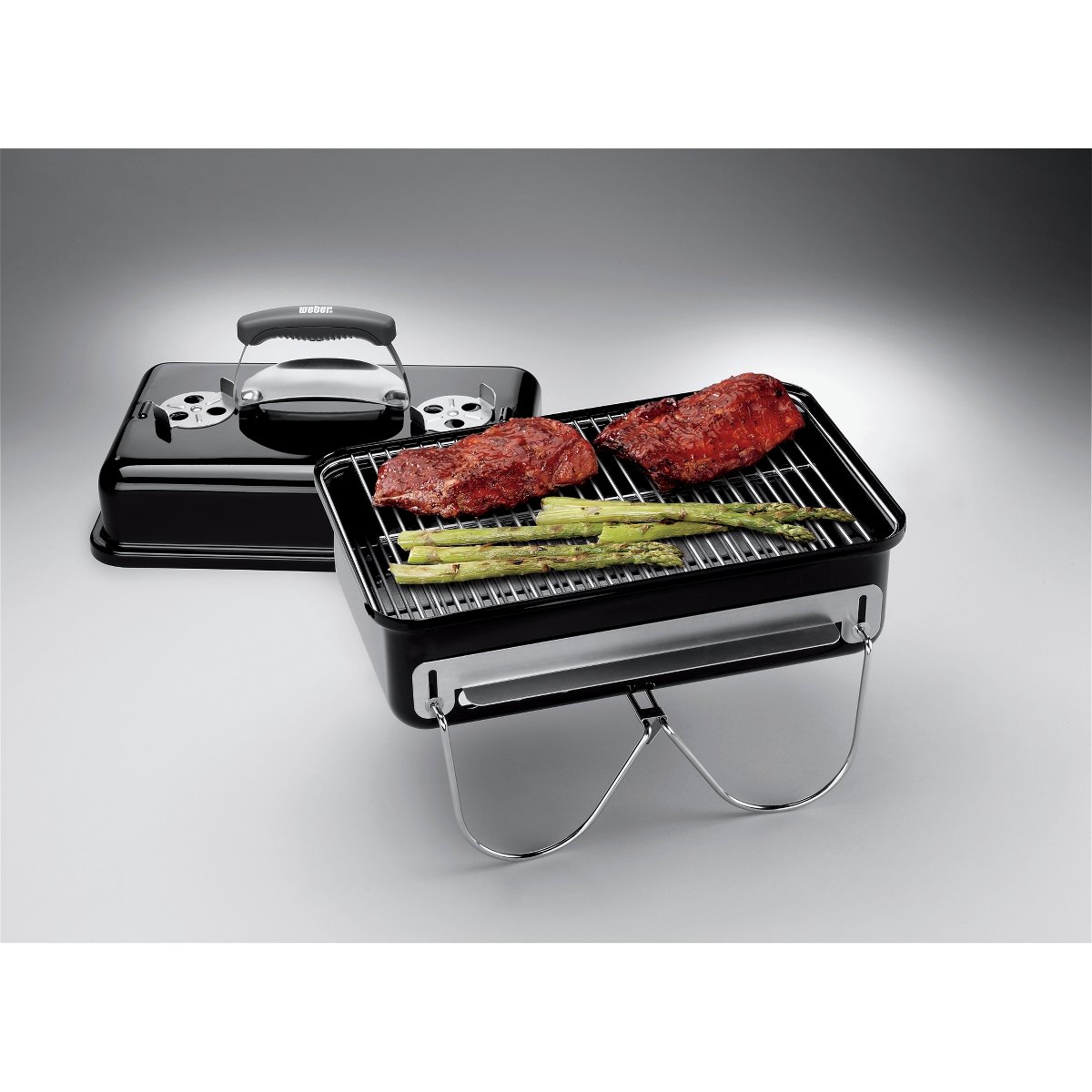 Barbecue charbon Go anywhere Black à poser 42 sm noir, WEBER
