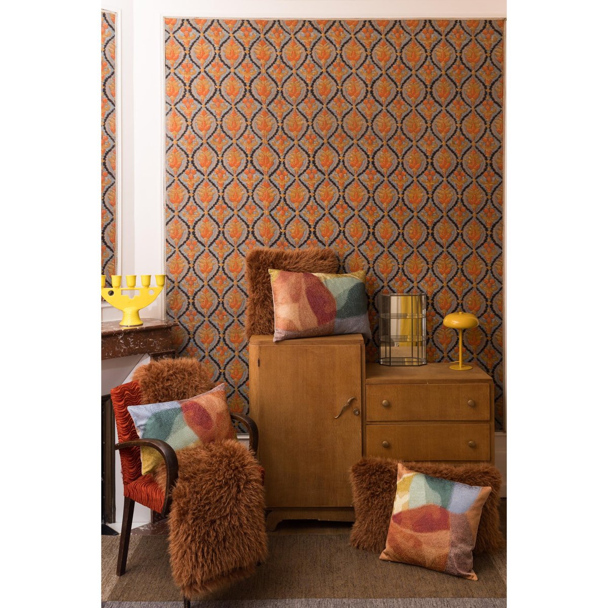 Coussin brodé Nevio multico, VIVARAISE