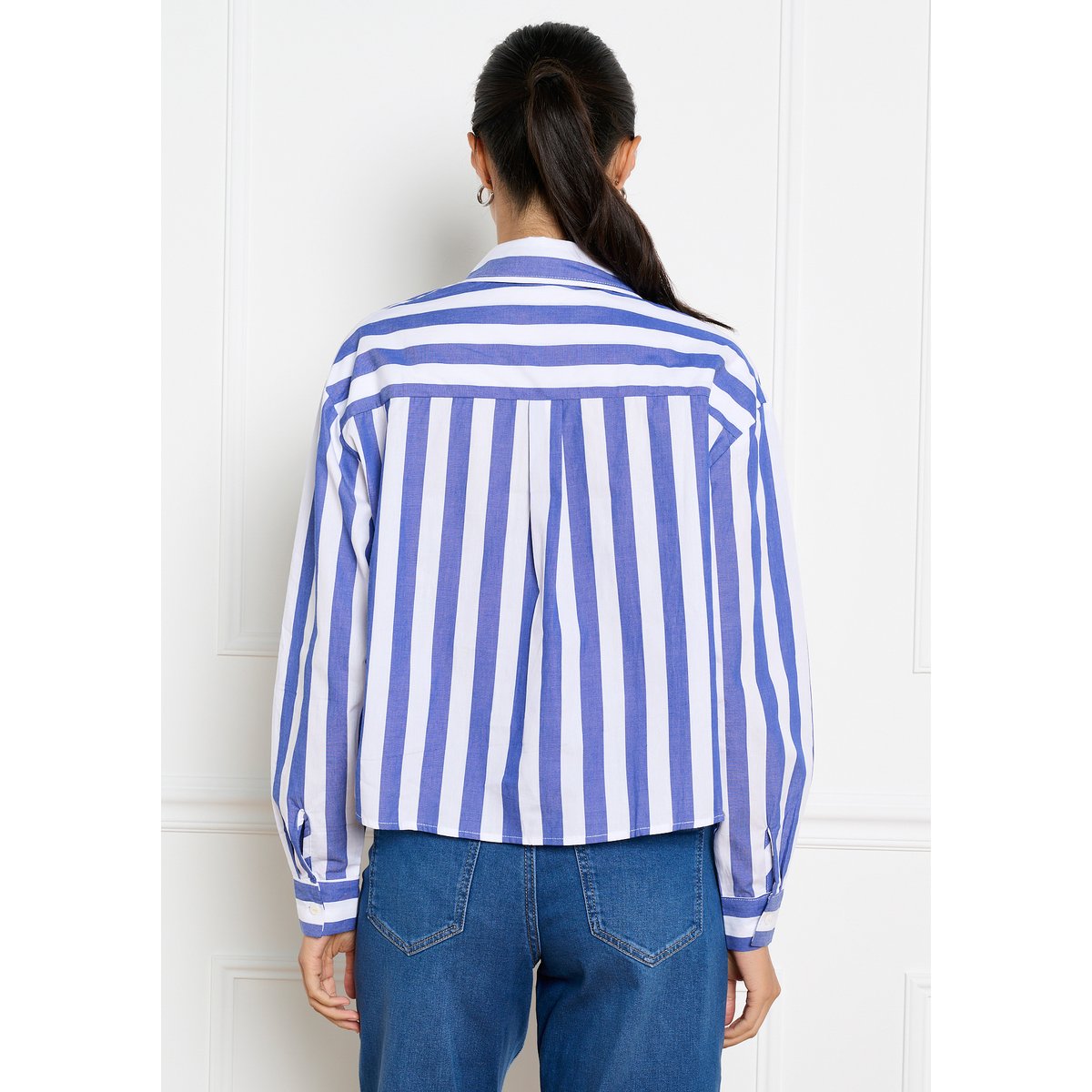 Chemise rayée oversize bleu marine, LOLALIZA