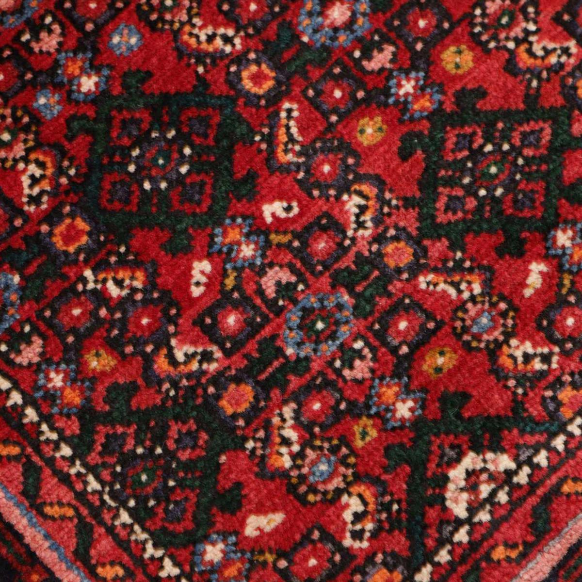 Tapis d'orient, motif traditionnel noué à la main, HAMADAN 180 rouge, beige, bleu, UN AMOUR DE TAPIS