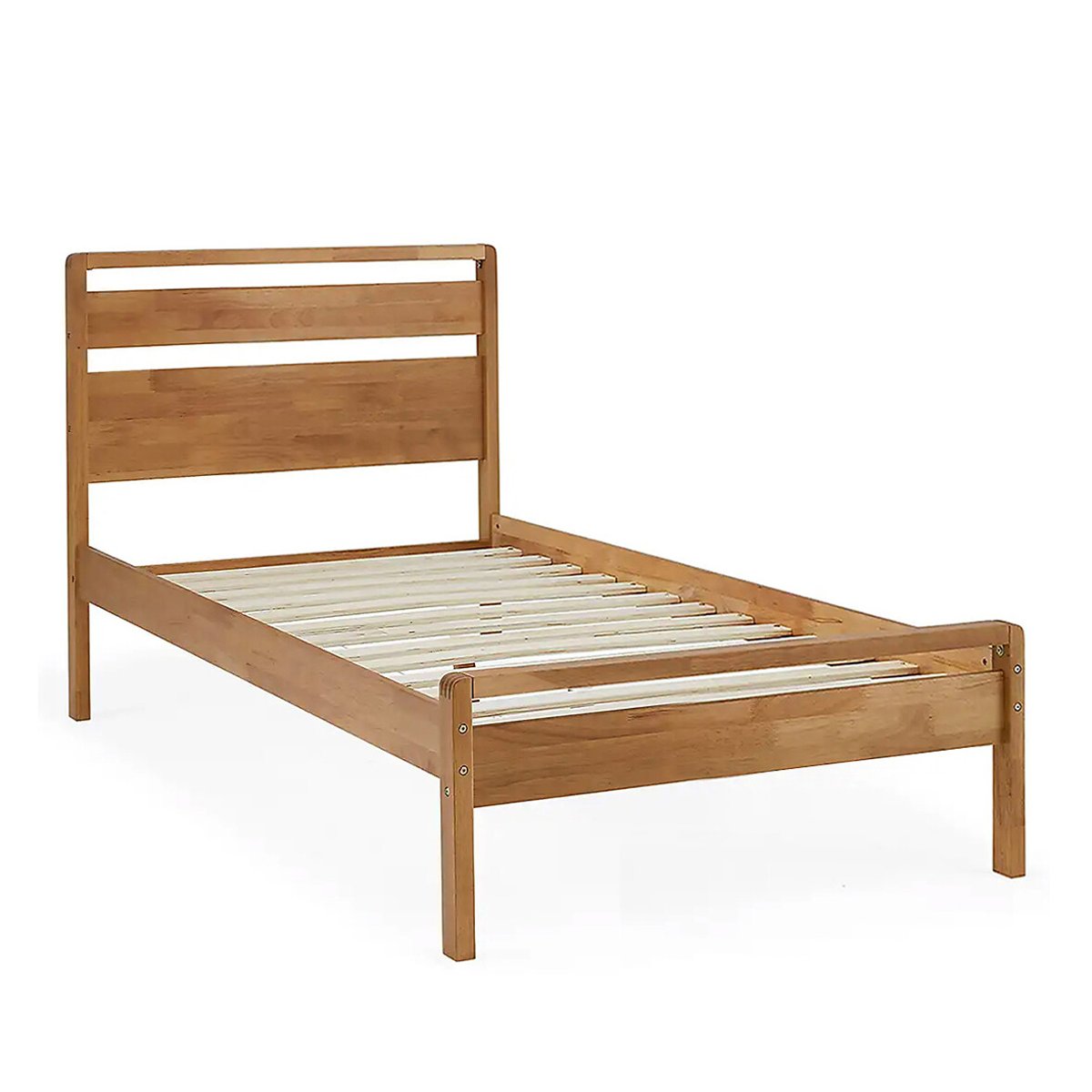 Skandi Mid Century Solid Wood Bed natural oak, SO'HOME
