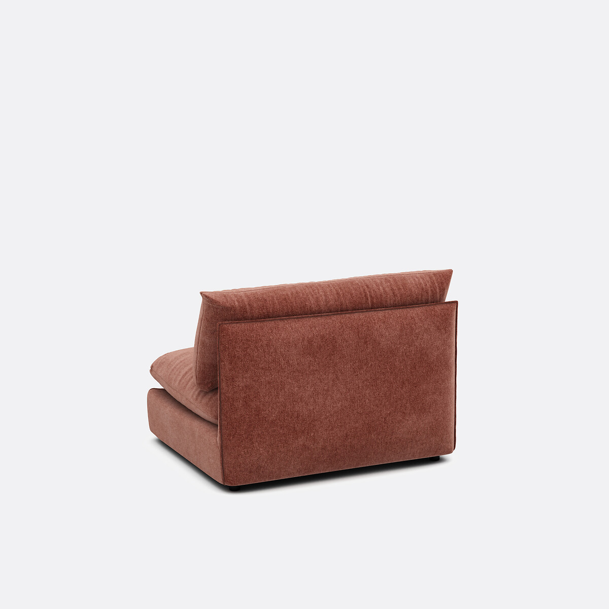 Fauteuil voor modulaire zitbank, in gemêleerd polyester, Malo roze steenrood, LA REDOUTE INTERIEURS