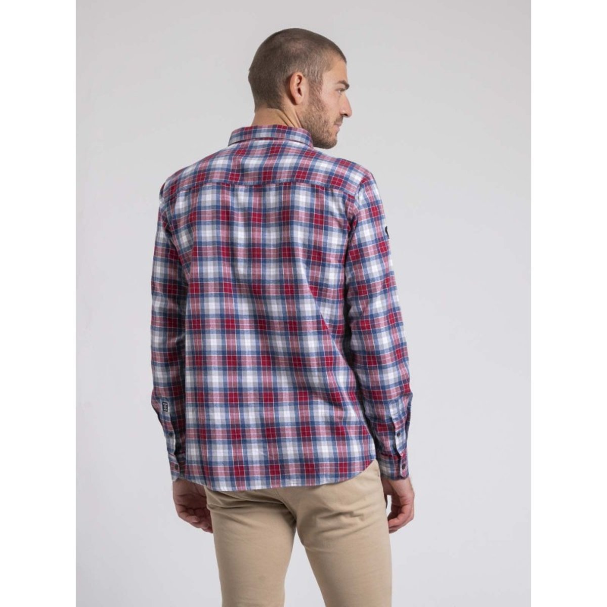 Chemise Manches Longues Carreaux Pur Coton Flanelle Tadonol rouge, RITCHIE