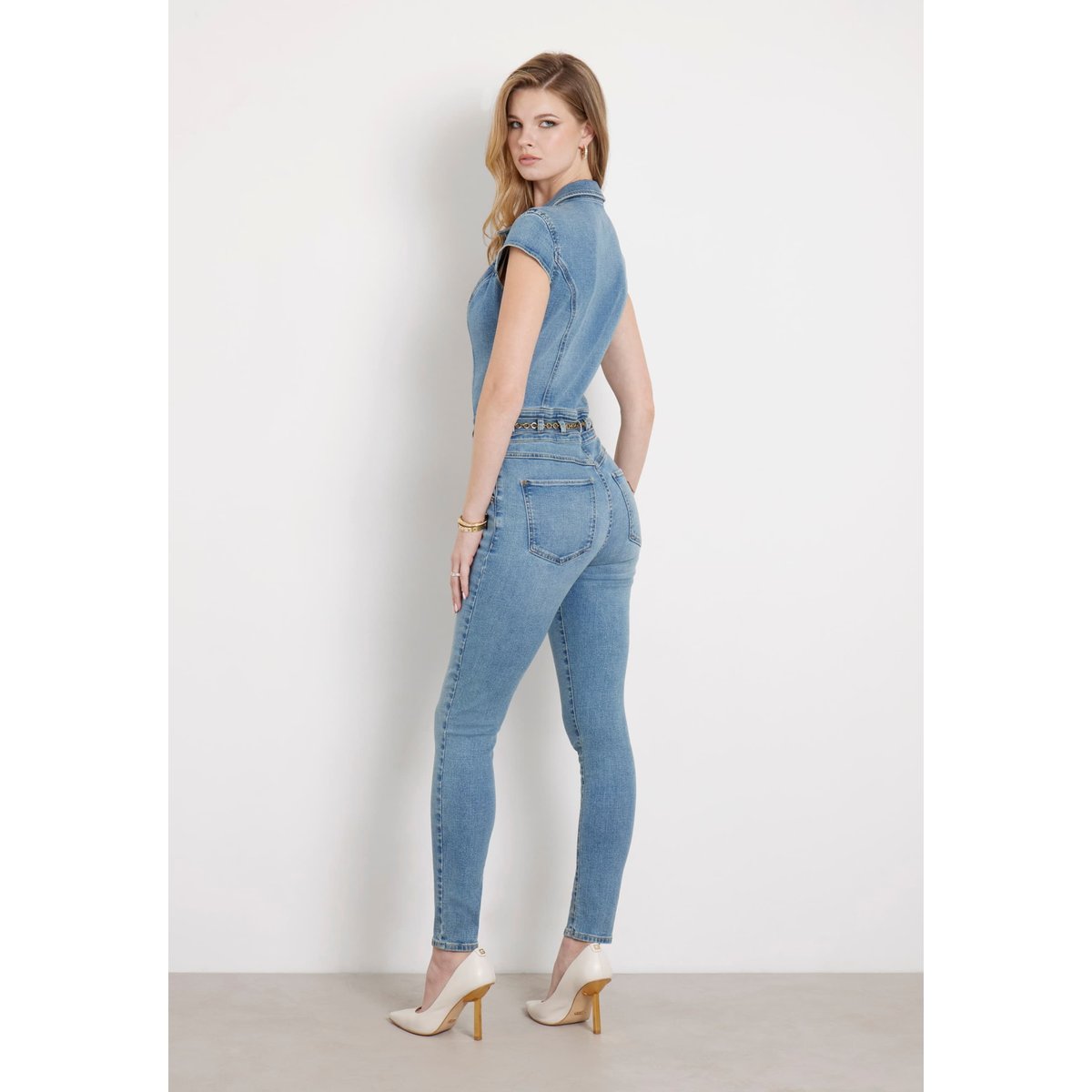 Combinaison Jean Coupe Skinny bleu, GUESS