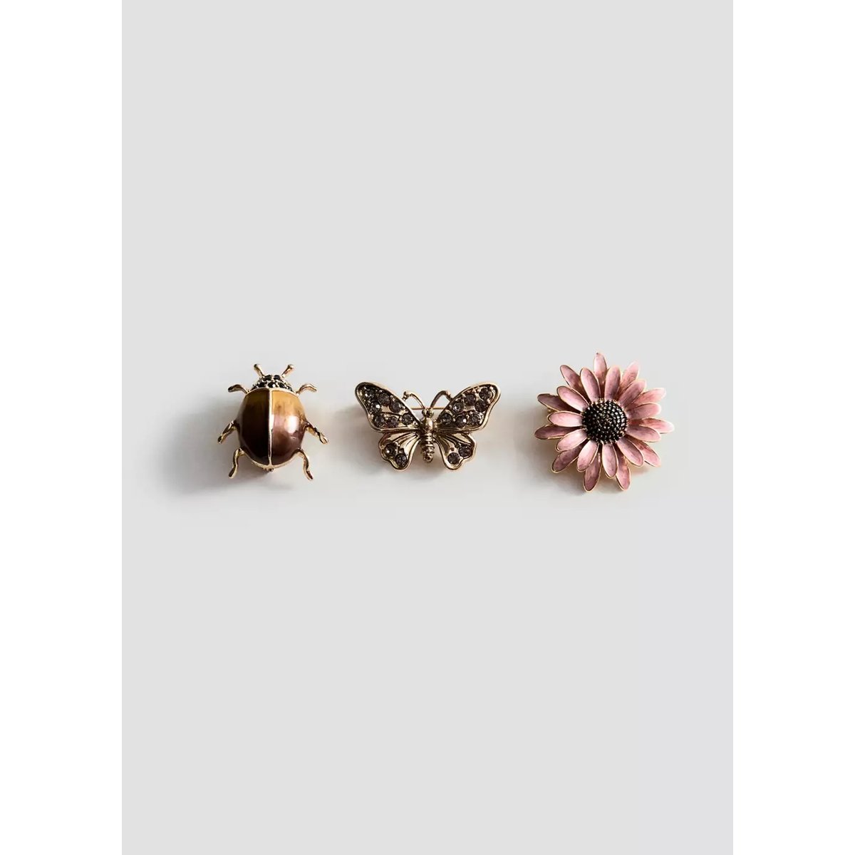 Ensemble 3 broches assorties or, MANGO