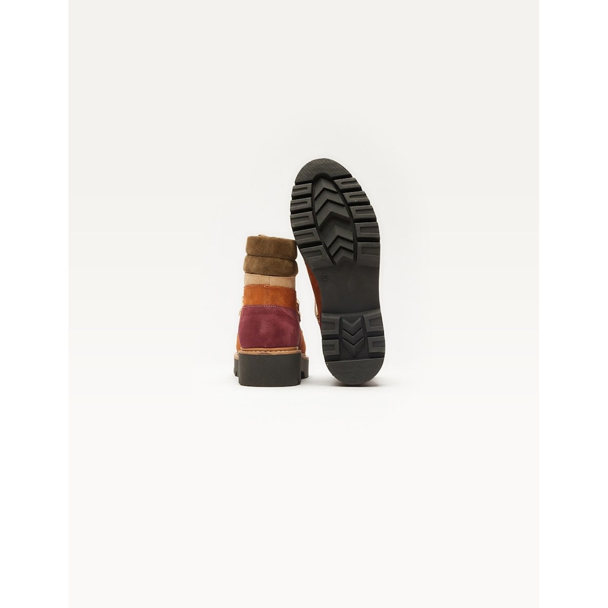 Bottines à lacets TALIE cognac beige bordeaux, ODAJE