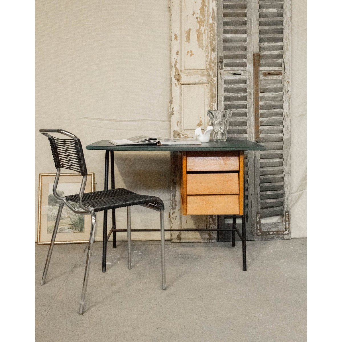 Bureau en bois Yvan N°460 - Bon état bois, DEBONGOUT