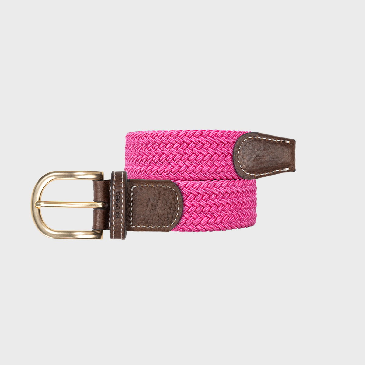 Ceinture tressée élastique UNIE rose, BILLYBELT