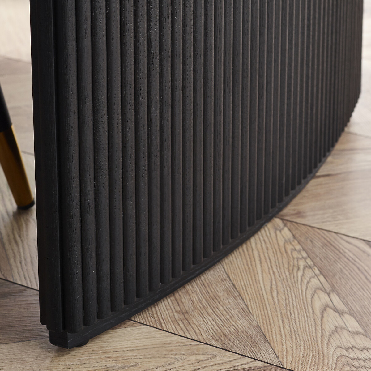 Lucien Fluted Wood Extending Dining Table black, SO'HOME