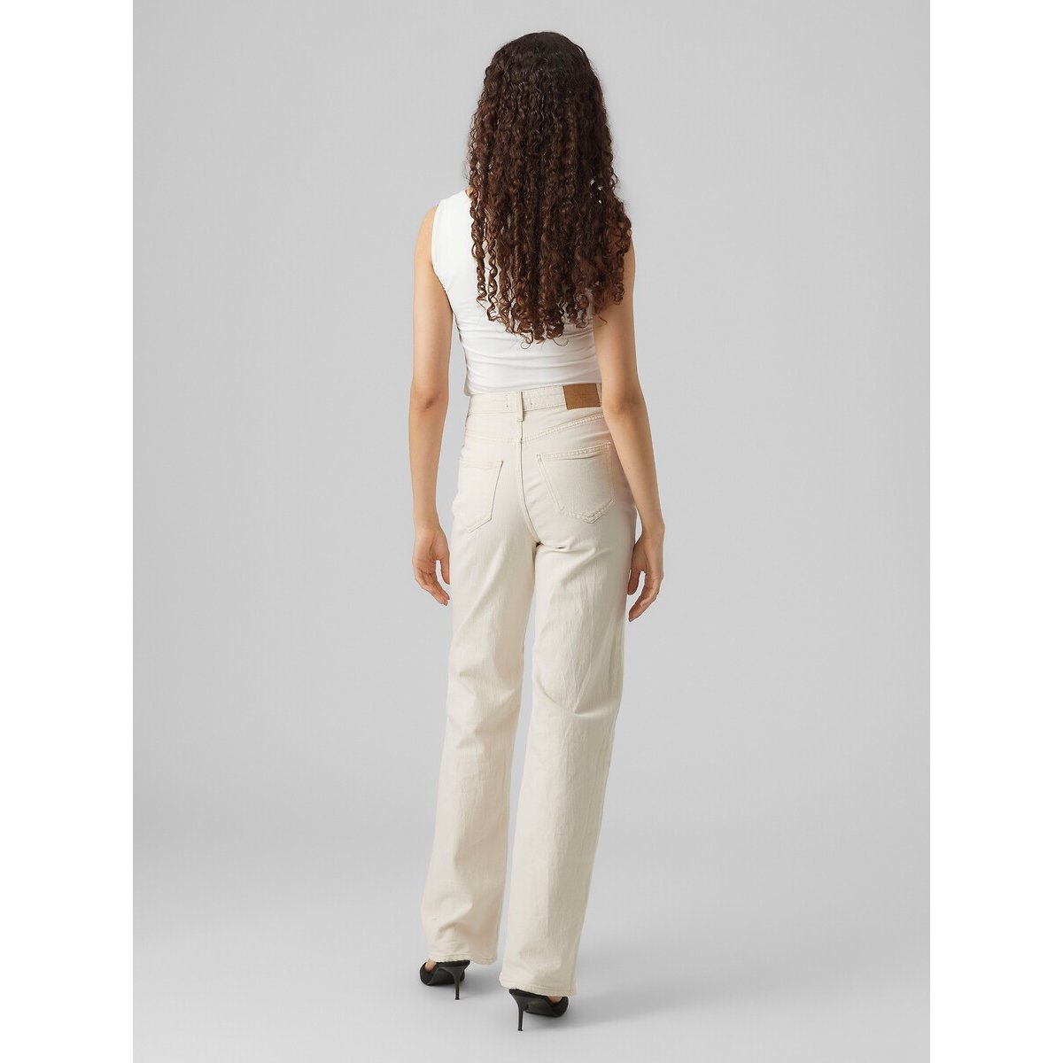 Jean large, taille haute ecru, VERO MODA