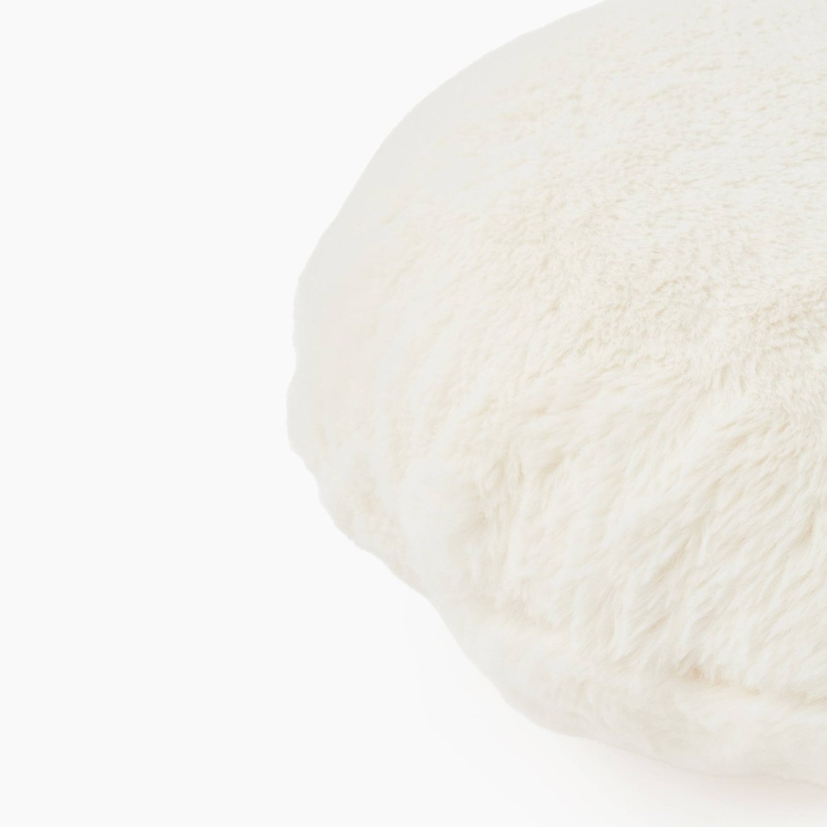 Coussin rond, 40cm de diamètre, 100% polyester recyclé blanc, MONOPRIX