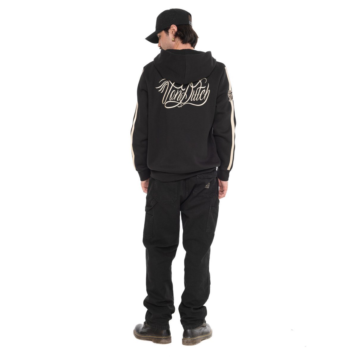 Sweatshirt coton IZAN noir/beige, VON DUTCH