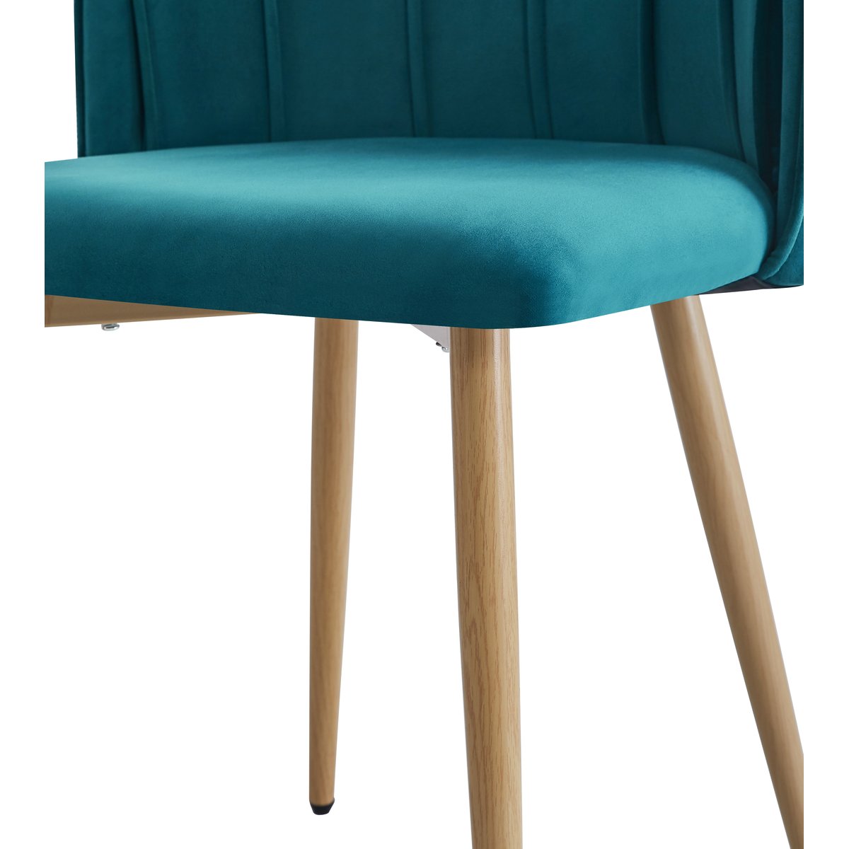 Lot de 2 chaises, métal et velours, NORA bleu canard, NORDLYS