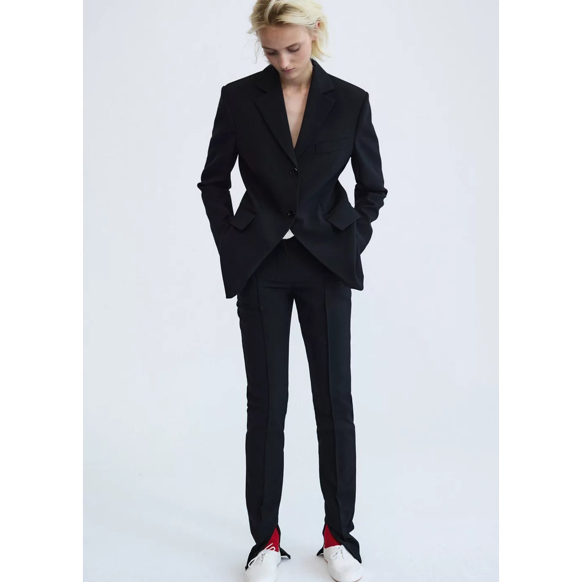 Veste cintrée laine noir, MANGO