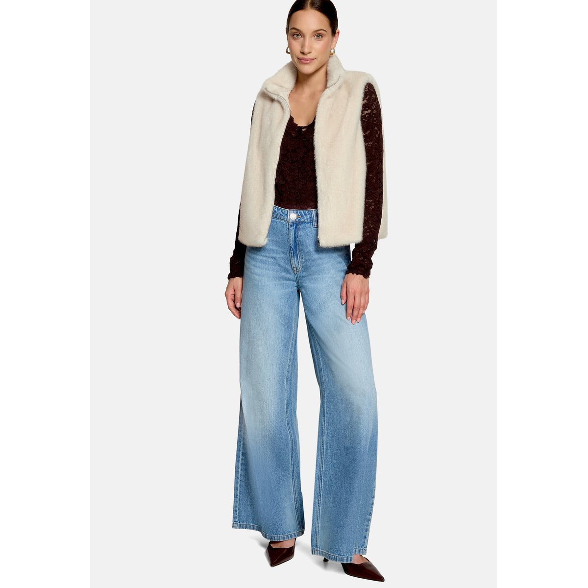 Veste imitation fourrure à col montant french oak, ZERO
