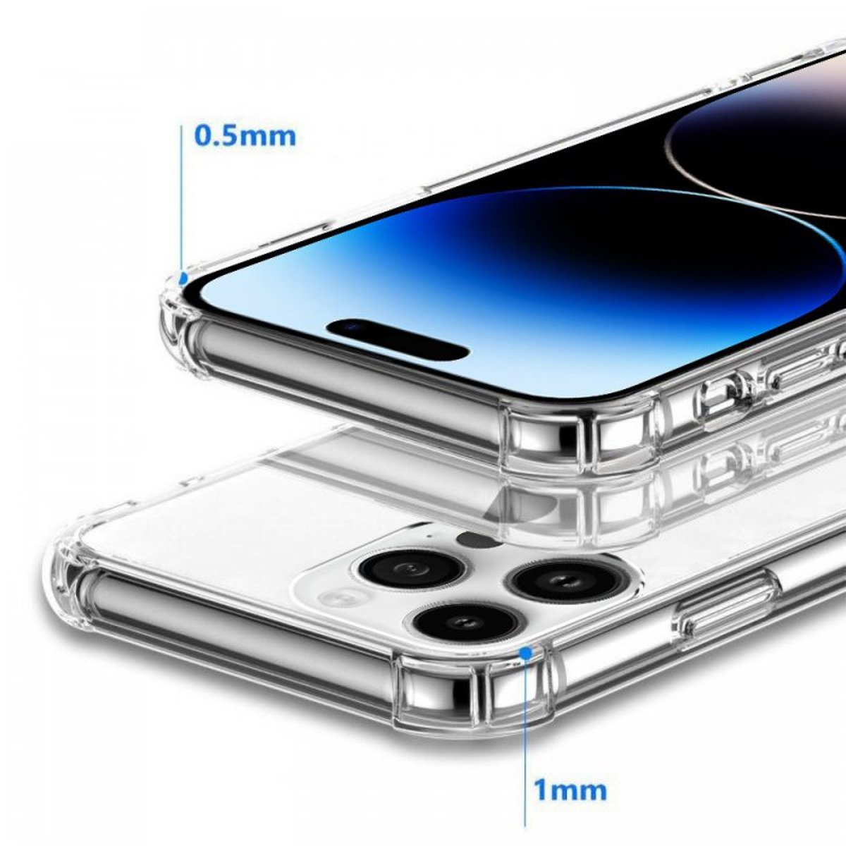 Coque antichoc iPhone 14 Pro Max transparent, EVETANE