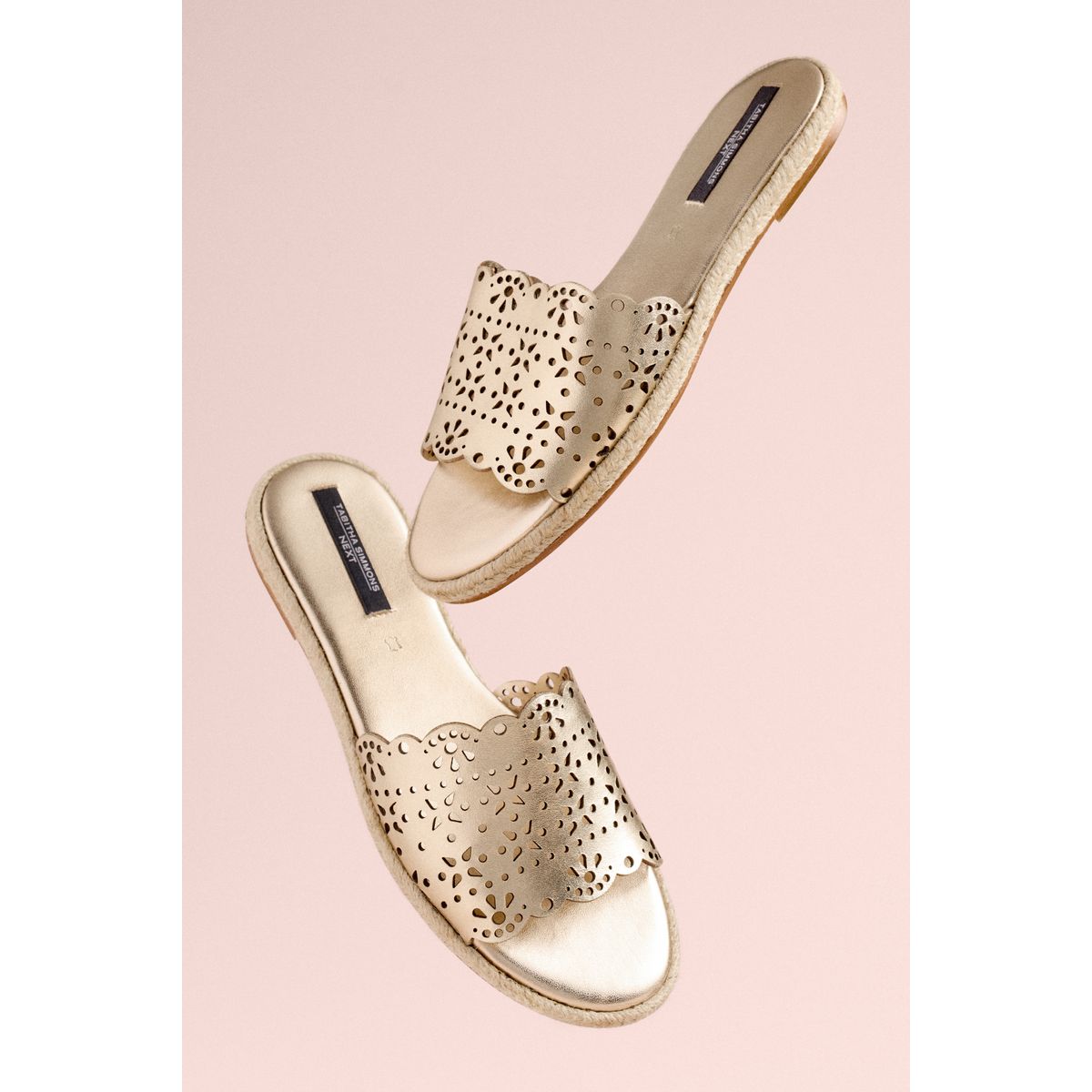 Espadrilles tabitha darcy cuir doré, NEXT
