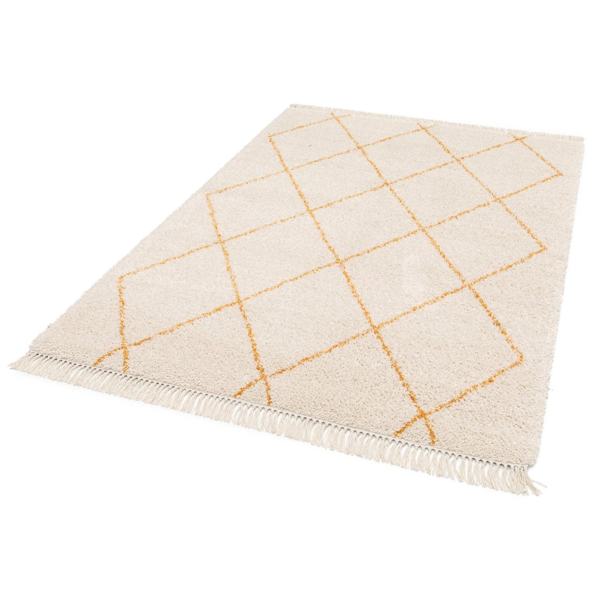 Tapis épais à franges doux et raffiné NILE beige sable, AFK LIVING