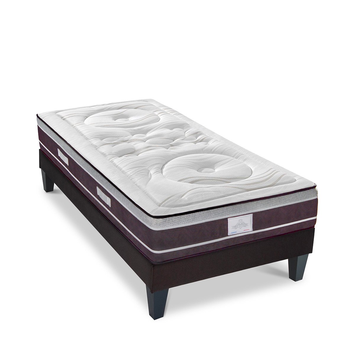 Ensemble DIVIN  Matelas Ressorts ensachés + Sommier Bois blanc, HYPSOM