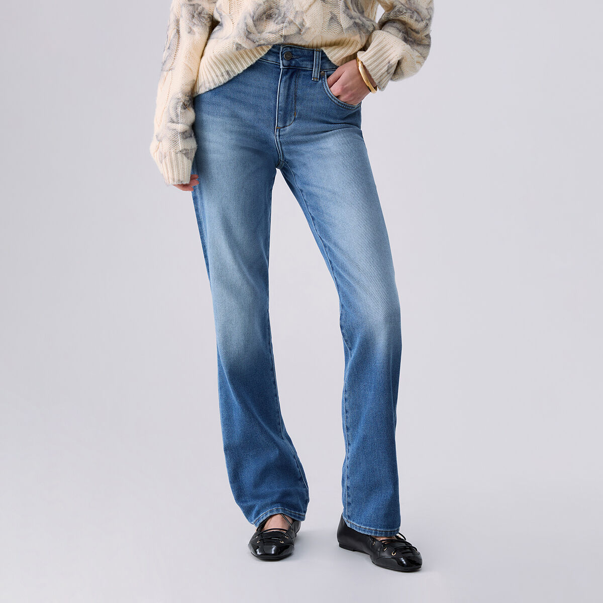 Jean slim taille haute denim clair, LIU JO