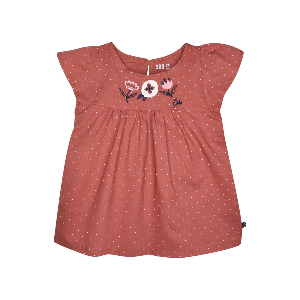 Tunique gilberte voile manches courtes enfant marron, SUCRE D'ORGE
