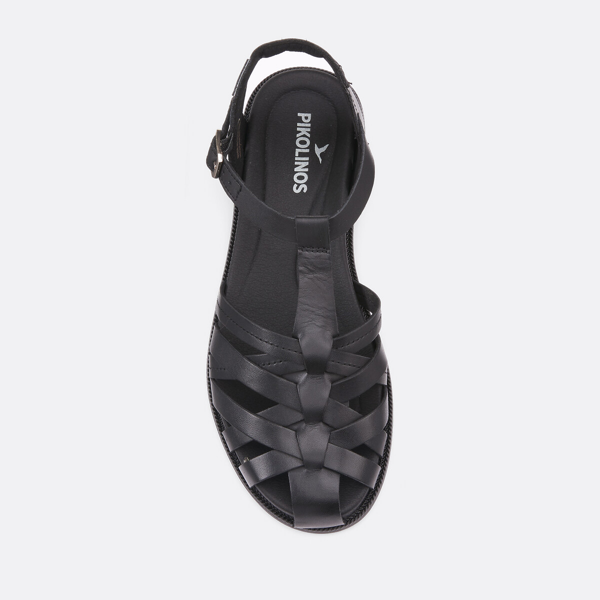 Nevia Flat Leather Sandals black, PIKOLINOS