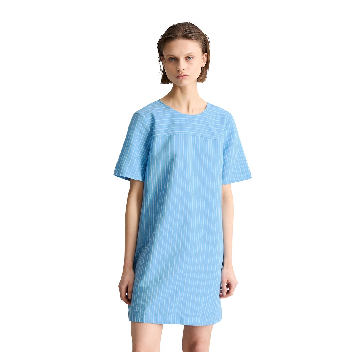 Robe rayée relaxed en mélange de lin et de coton bleu, MARC O’POLO DENIM