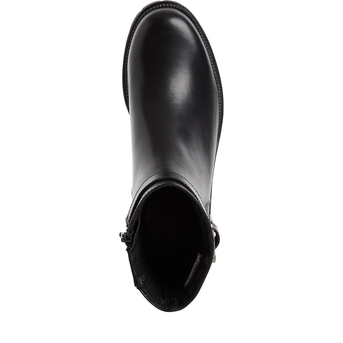 Bottines en cuir noir, TAMARIS
