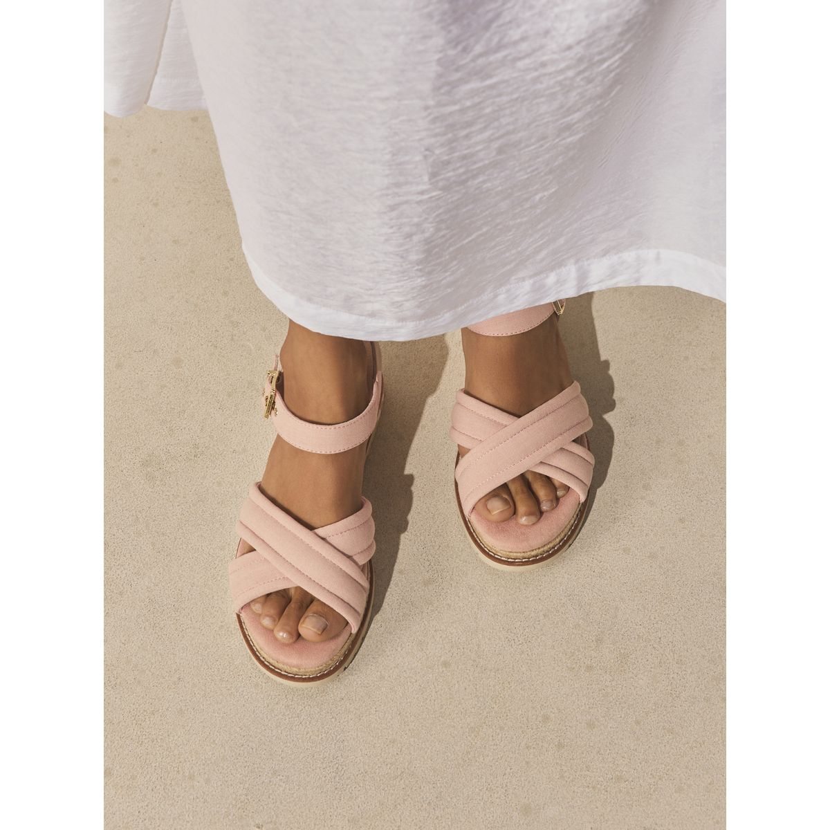 Sandales forever comfort® croisées compensées rose, NEXT