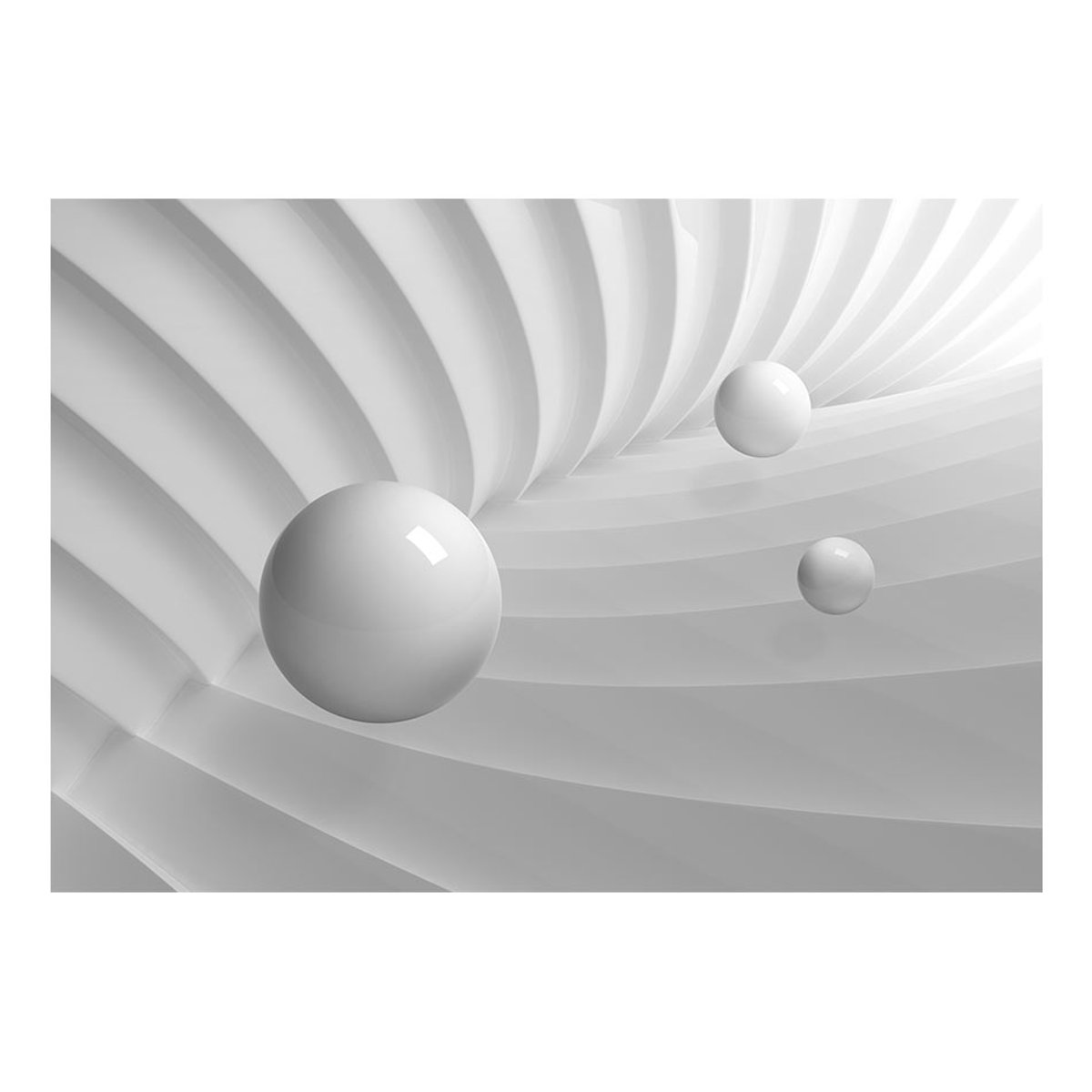 Papier peint intissé panoramique Abstractions White Symmetry blanc, EDEN