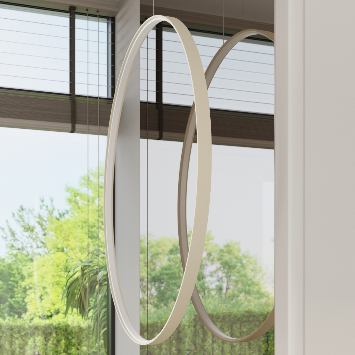 Suspension Aluminium Beige LED 1 Rio beige, EDEN