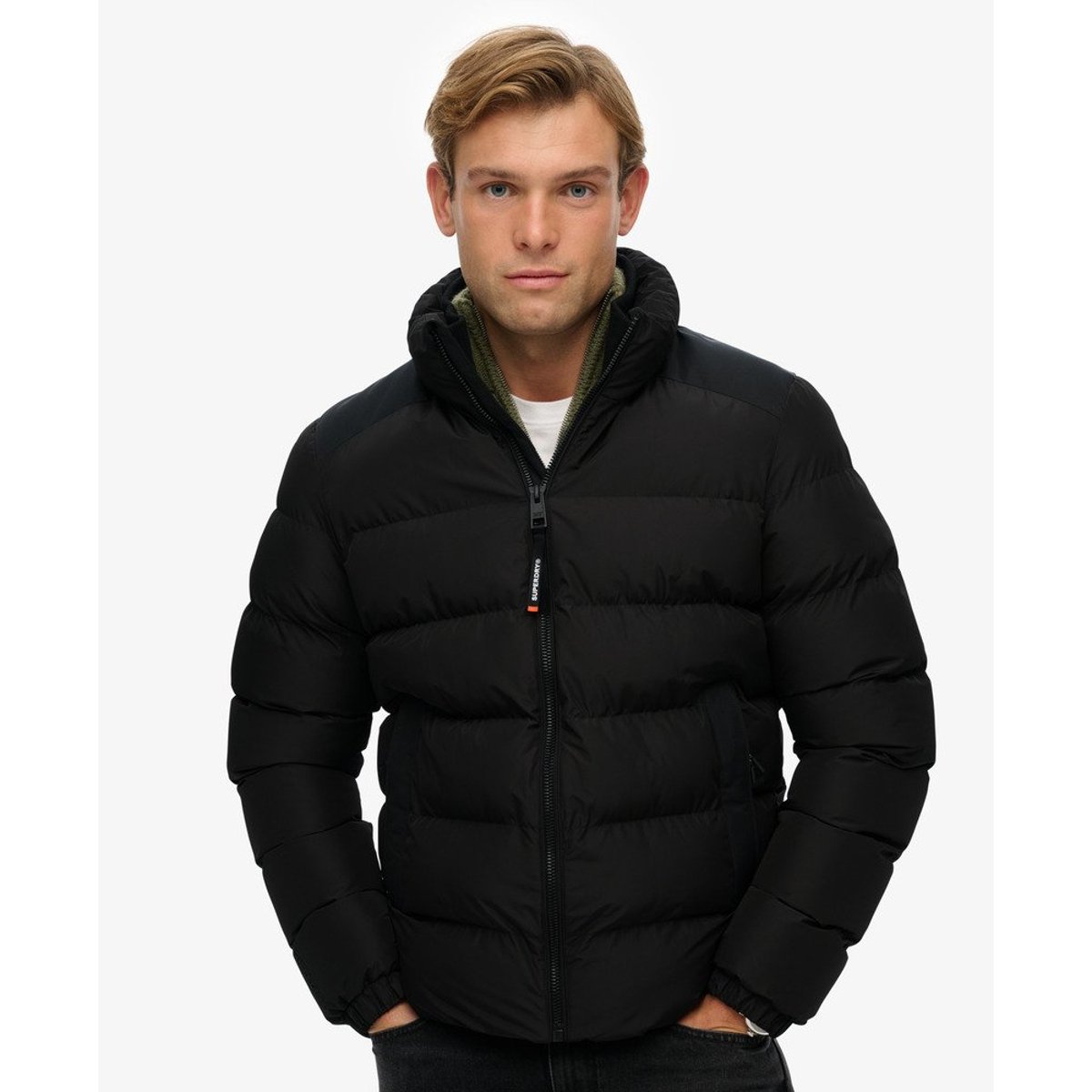 Doudoune sans capuche Sports noir, SUPERDRY