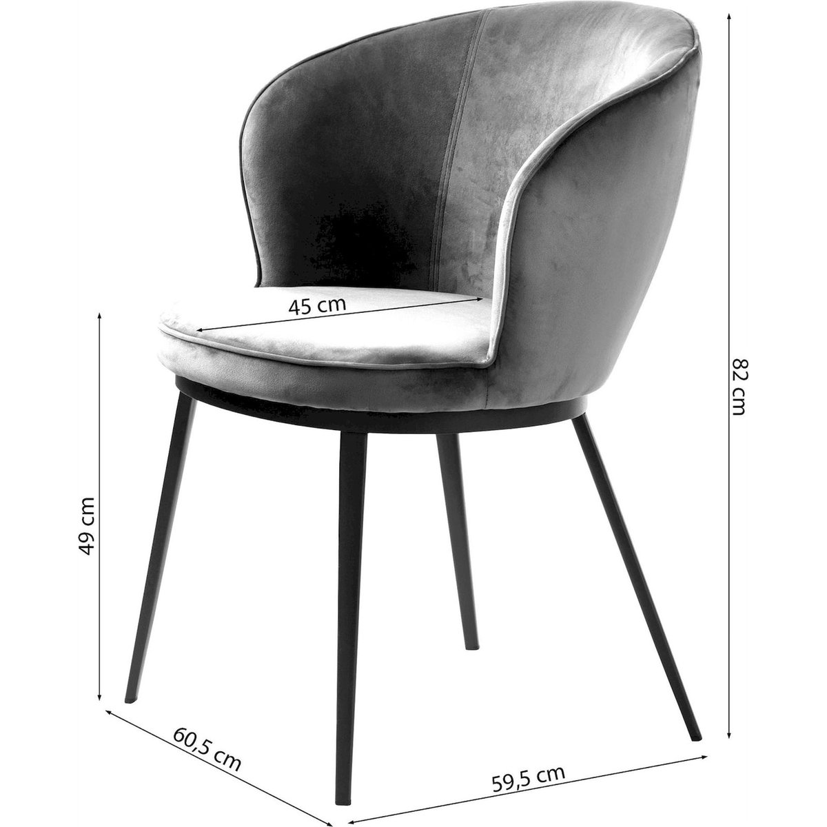 Chaise de salle à manger MORGONS taupe, RECOLLECTION