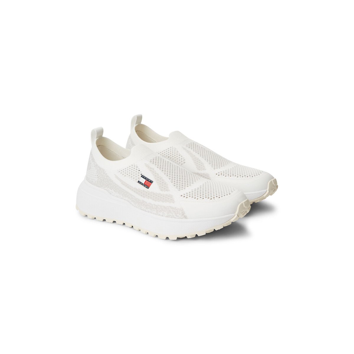 Runner Knit Slip Ons ecru , TOMMY JEANS